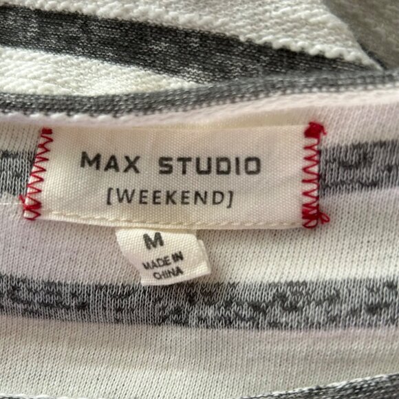 Sleeveless Striped Knit Dress By Max Studio Weekend Black & White Size Medium - Picture 5 of 6